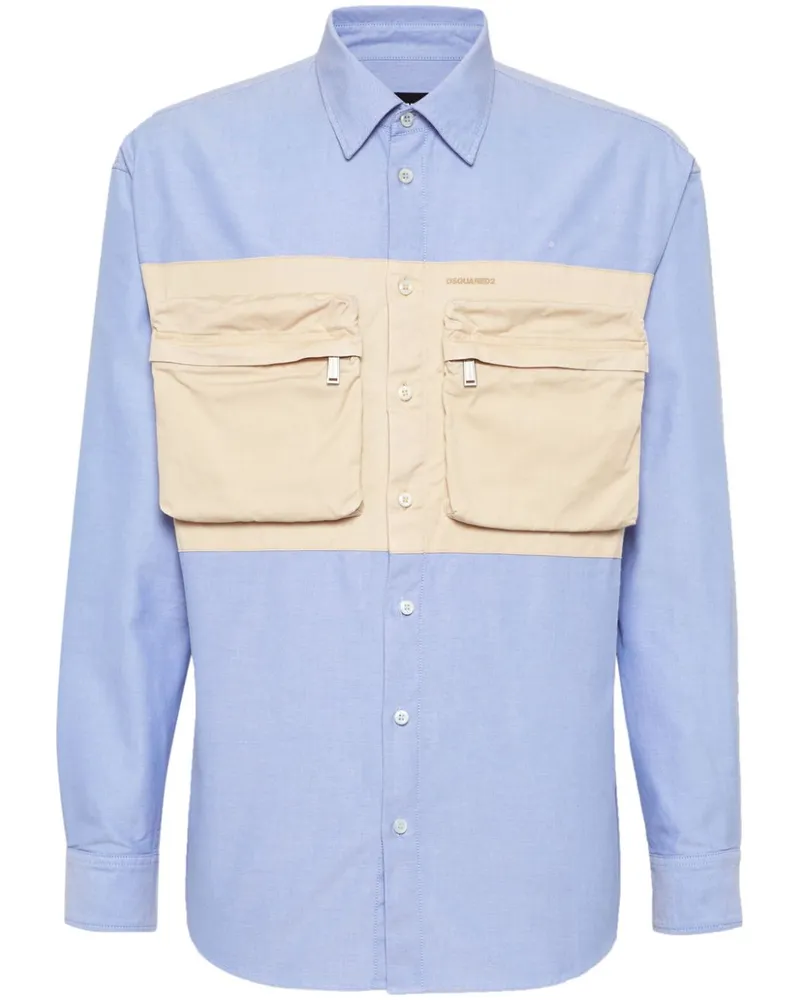 Dsquared2 Hemd mit aufgesetzten Taschen - Blau Blau