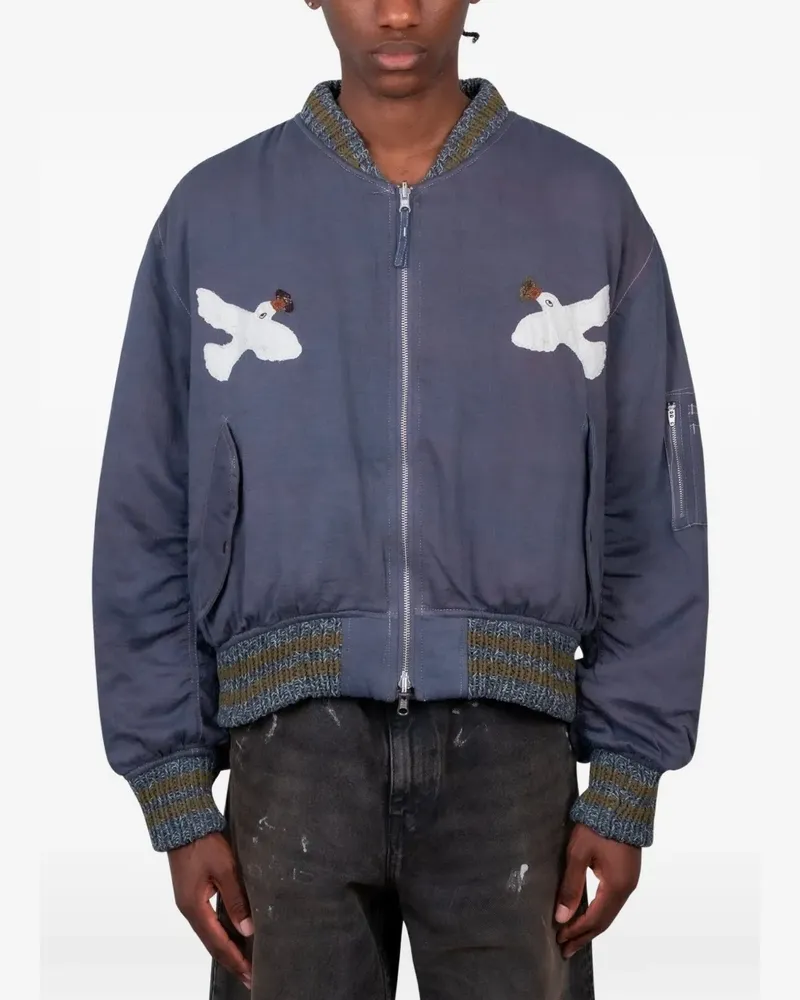 STORY mfg. embroidered reversible bomber jacket - Violett Violett