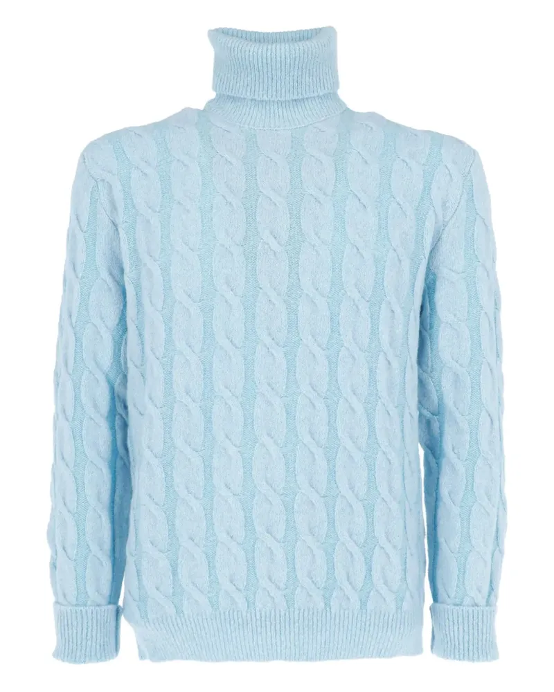 Jacob Cohën Rollkragenpullover mit Zopfmuster - Blau Blau