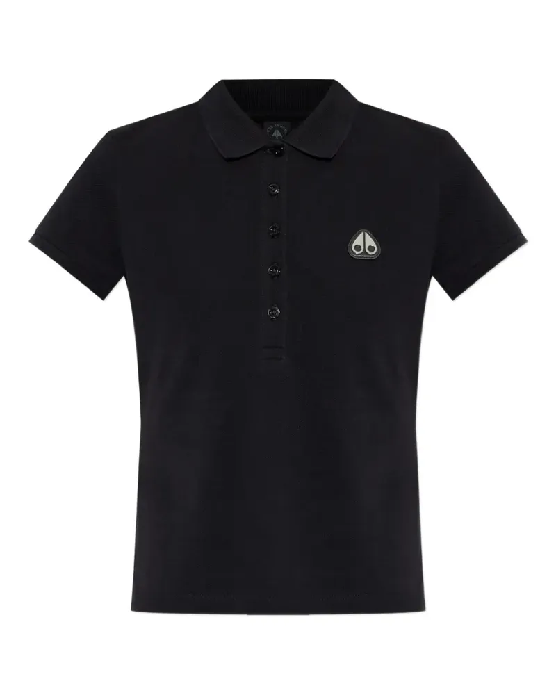 Moose Knuckles logo-patch piqué polo shirt - Schwarz Schwarz