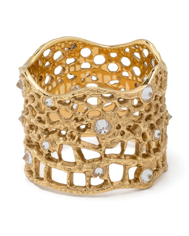 Aurélie Bidermann 18kt Vintage Lace Gelbgoldring mit Diamanten Gold