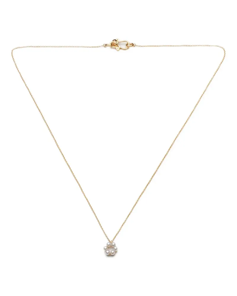 Sophie Bille Brahe 14kt Luna Gelbgoldhalskette mit Perlen - Weiß Weiß