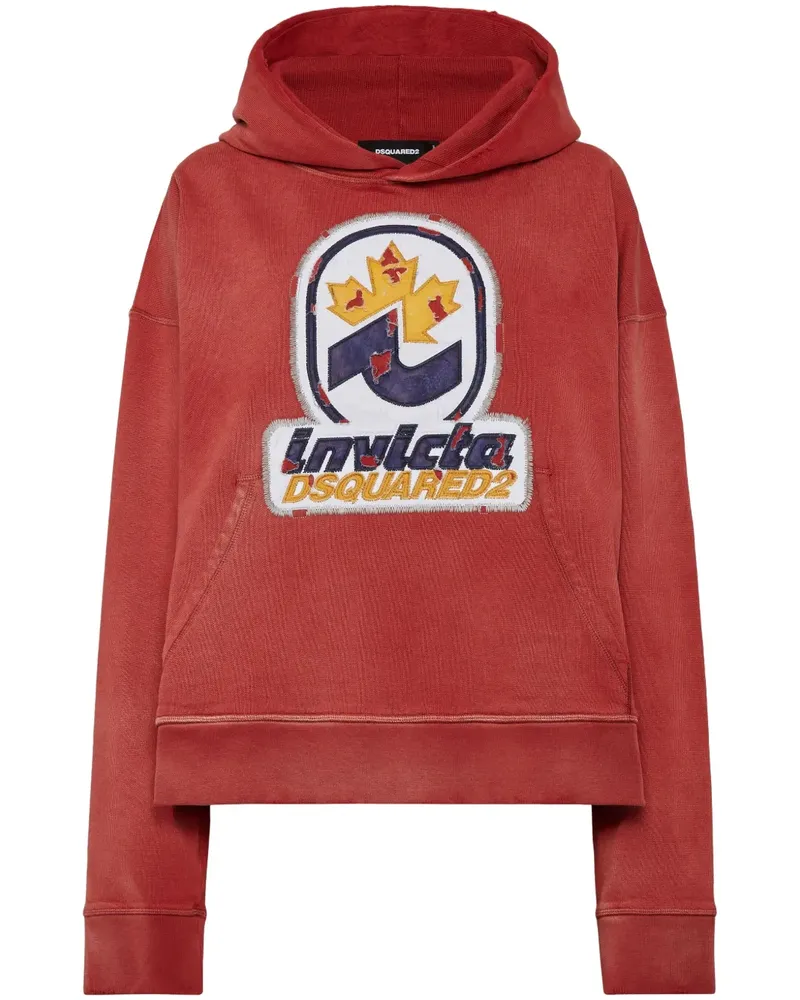 Dsquared2 Hoodie mit Logo-Applikation - Rot Rot