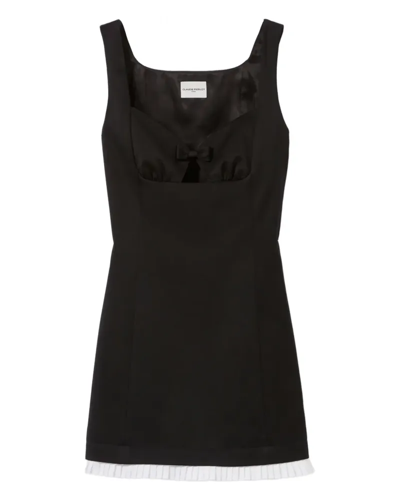 Claudie Pierlot Plissiertes Minikleid mit Schleife - Schwarz Schwarz