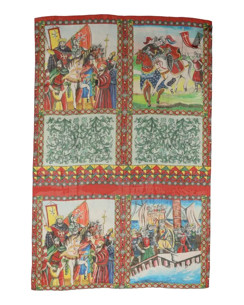 Dolce & Gabbana multicolor silk printed shawl stole scarf - Rot Rot