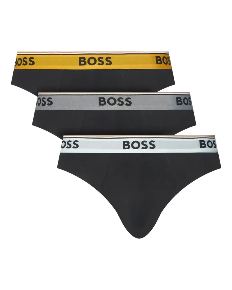 HUGO BOSS three-pack of logo-waistband briefs in stretch cotton - Schwarz Schwarz