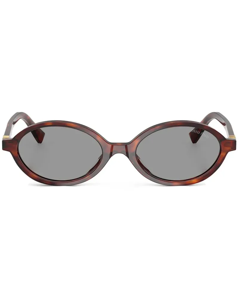 Miu Miu Sonnenbrille mit ovalem Gestell - Braun Braun