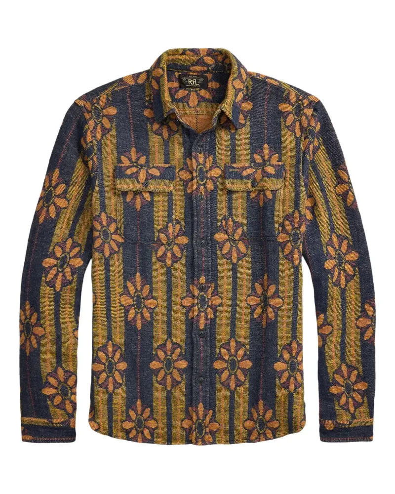 Ralph Lauren Matlock Jacquard-Hemd mit Blumenmuster - Blau Blau