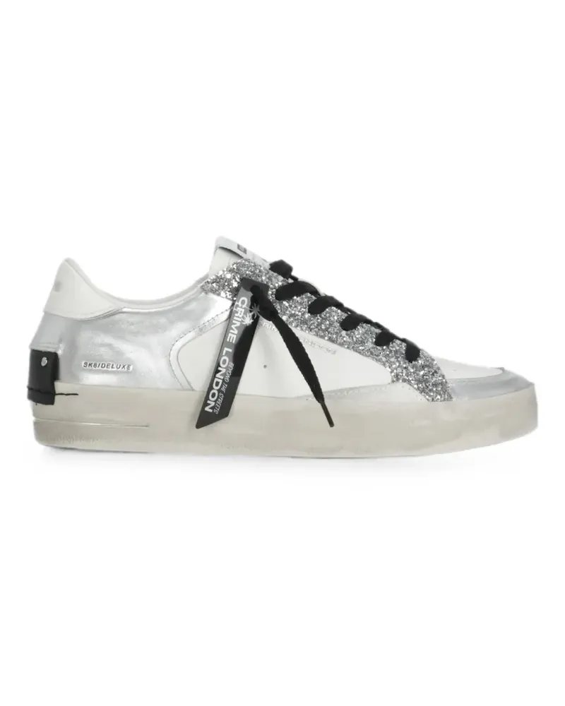 Crime Skate Deluxe glitter-embellished sneakers - Weiß Weiß