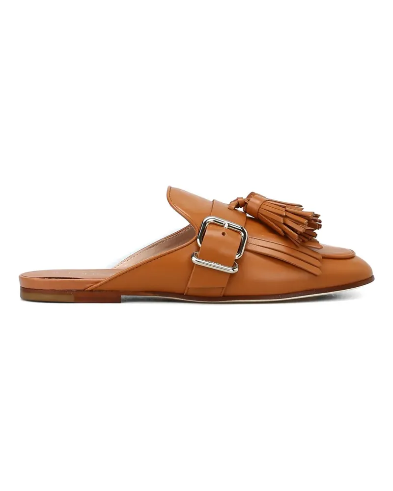 TOD'S buckle tassel leather mules - Braun Braun