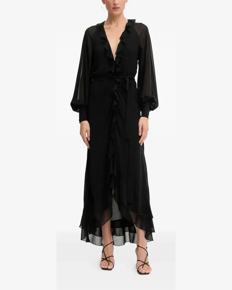 Bardot Kassia ruffled midi dress - Schwarz Schwarz