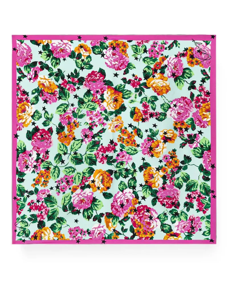 Kenzo floral-print star-print scarf - Rosa Rosa