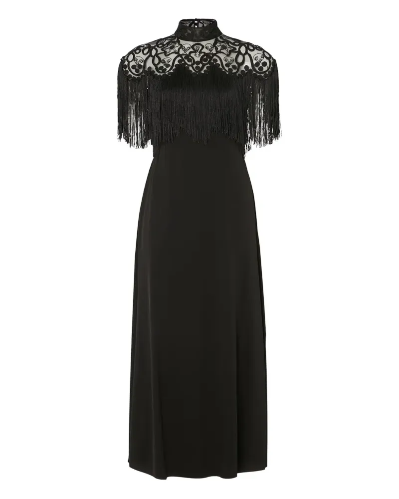 Temperley London Kurzärmeliges Cordelle Tassel Midikleid - Schwarz Schwarz