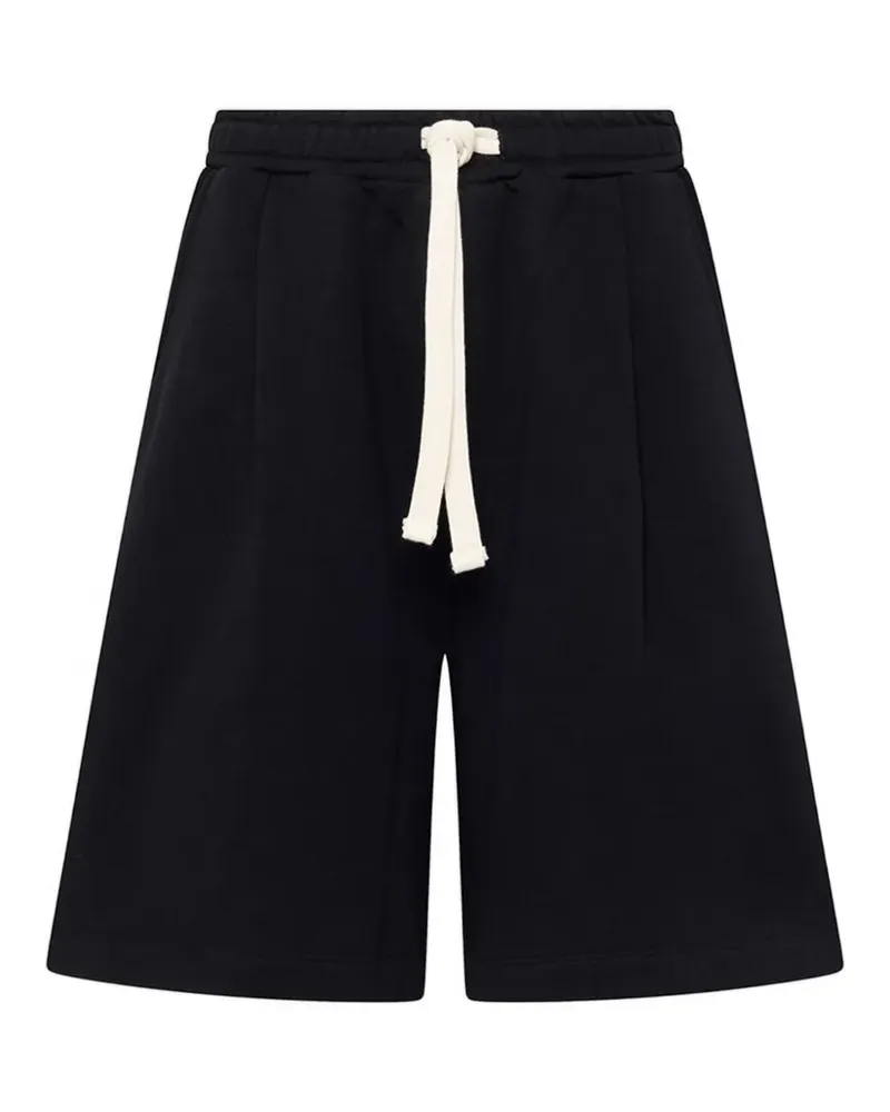 Laneus Fleece-Shorts mit aufgesetzter Tasche - Schwarz Schwarz