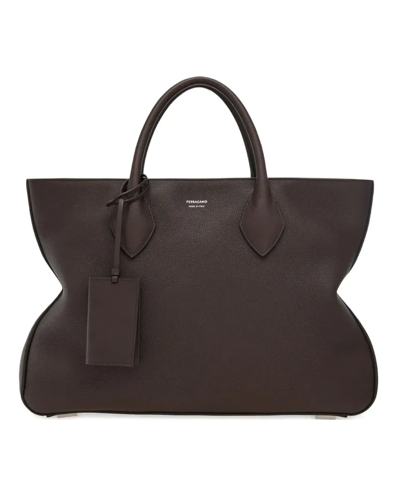 Ferragamo Handtasche mit Logo-Print - Braun Braun