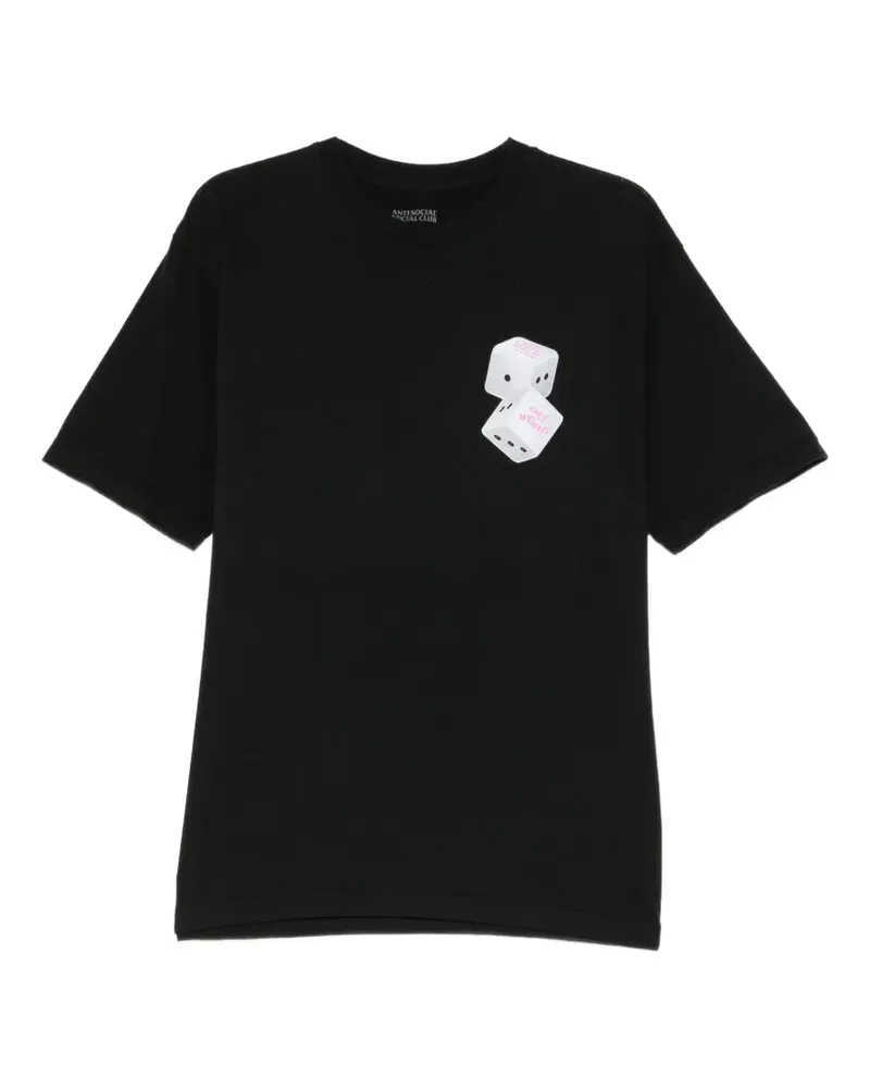 Anti Social Social Club T-Shirt aus Baumwolle mit Würfel-Print - Schwarz Schwarz