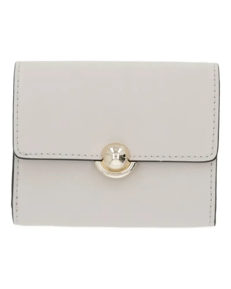 Furla logo-engraved foldover wallet - Nude Nude