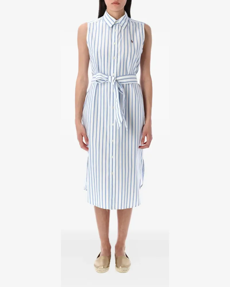 Ralph Lauren Gestreiftes Hemdkleid - Weiß Weiß