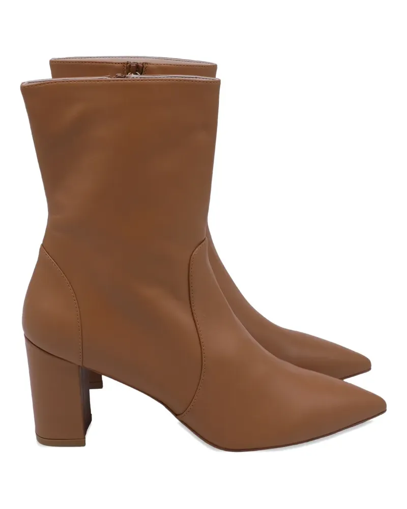 Stuart Weitzman leather pointed-toe ankle boots - Braun Braun