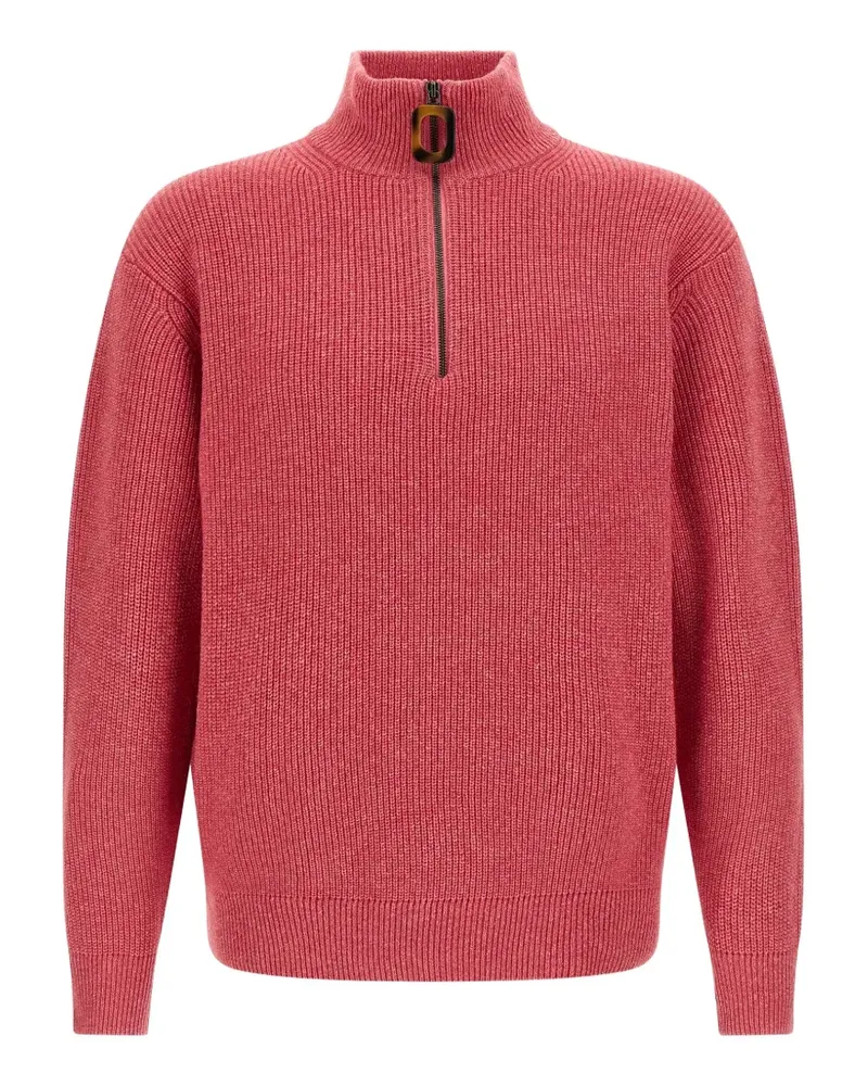 J.W.Anderson half-zip ribbed-knit sweater - Rosa Rosa