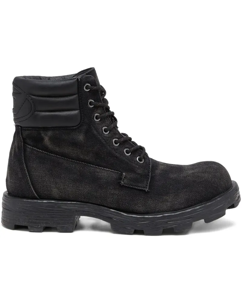 Diesel D-Hammer faded lace-up boots - Schwarz Schwarz