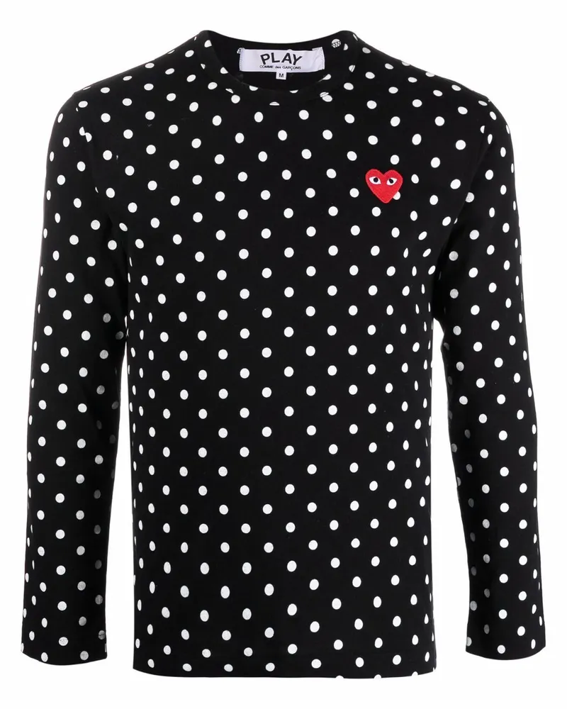 Comme des Garçons Gepunktetes Langarmshirt Schwarz