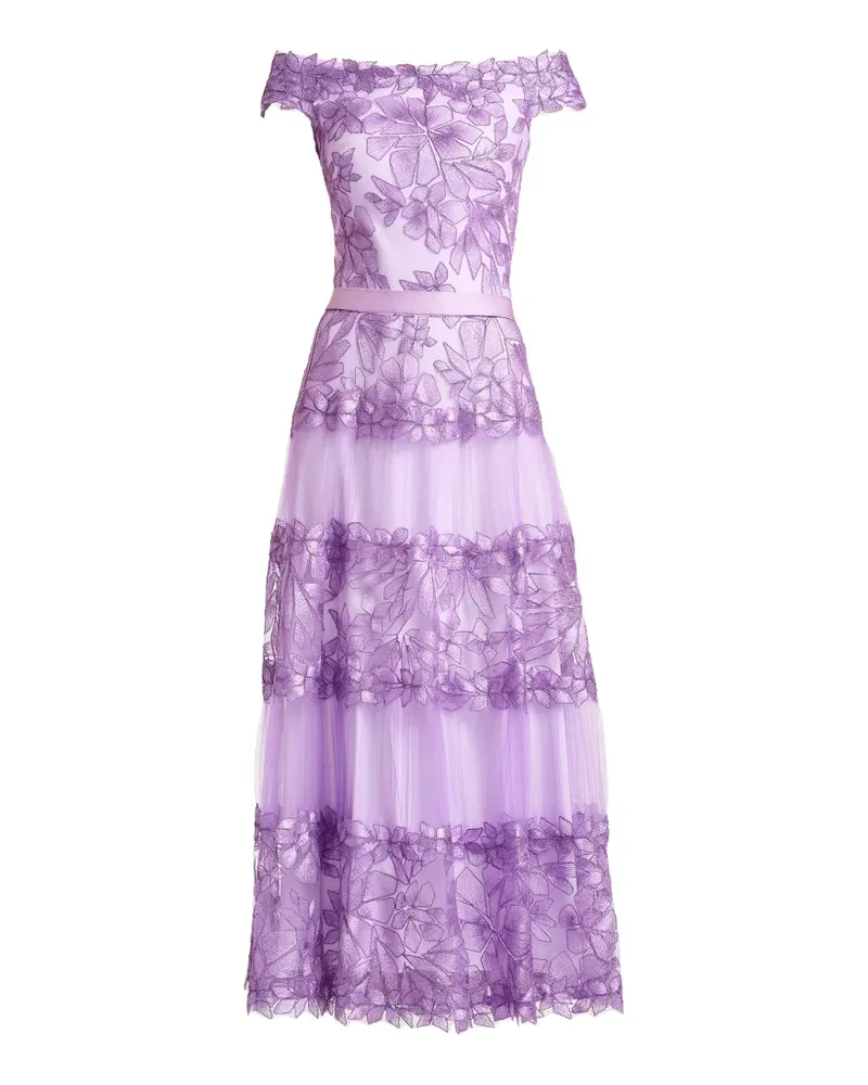 Tadashi Shoji floral off-shoulder midi dress - Violett Violett
