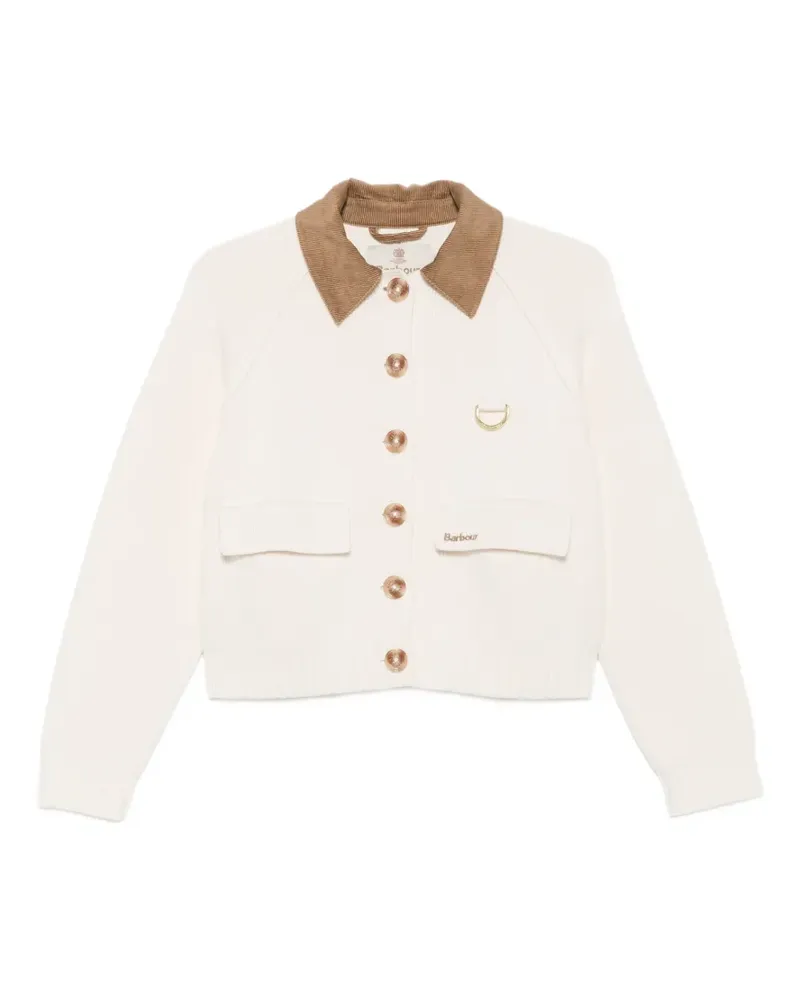 Barbour corduroy-collar cropped jacket - Nude Nude