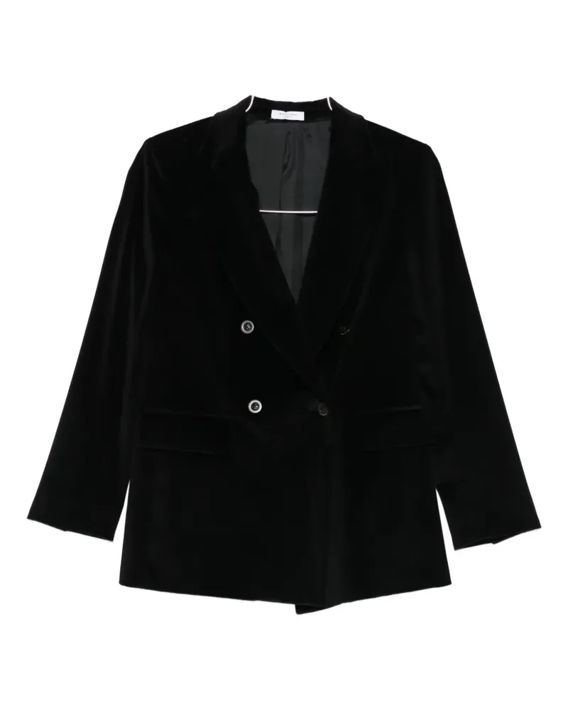 Boglioli Doppelreihiger Blazer aus Samt - Schwarz Schwarz