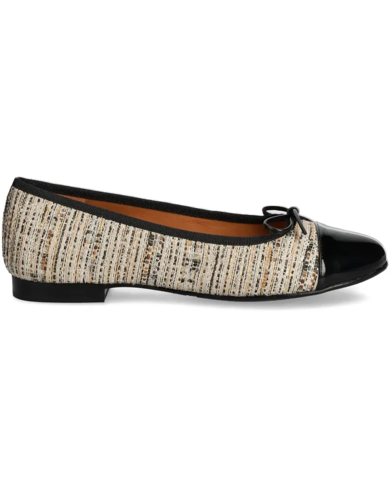 Billi Bi Flache Tweed-Pumps mit angeschnittener Kappe - Nude Nude
