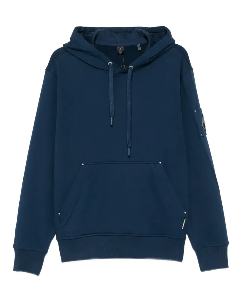 Moose Knuckles logo-patch hoodie - Blau Blau