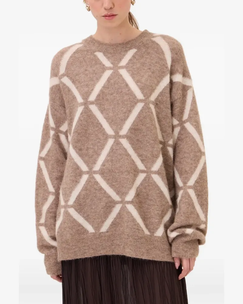 ottod’Ame Pullover mit geometrischem Muster - Braun Braun