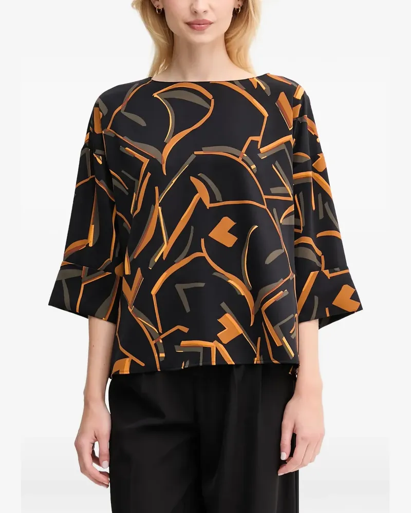 Joseph Ribkoff geometric-print flared-sleeve blouse - Schwarz Schwarz