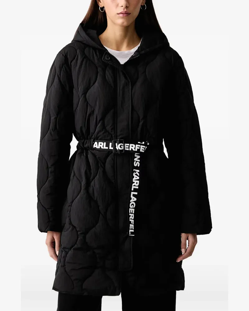 Karl Lagerfeld quilted hooded coat - Schwarz Schwarz