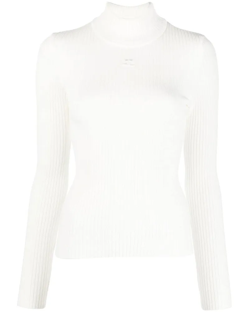 Courrèges Gerippter Reedition Pullover - Weiß Weiß