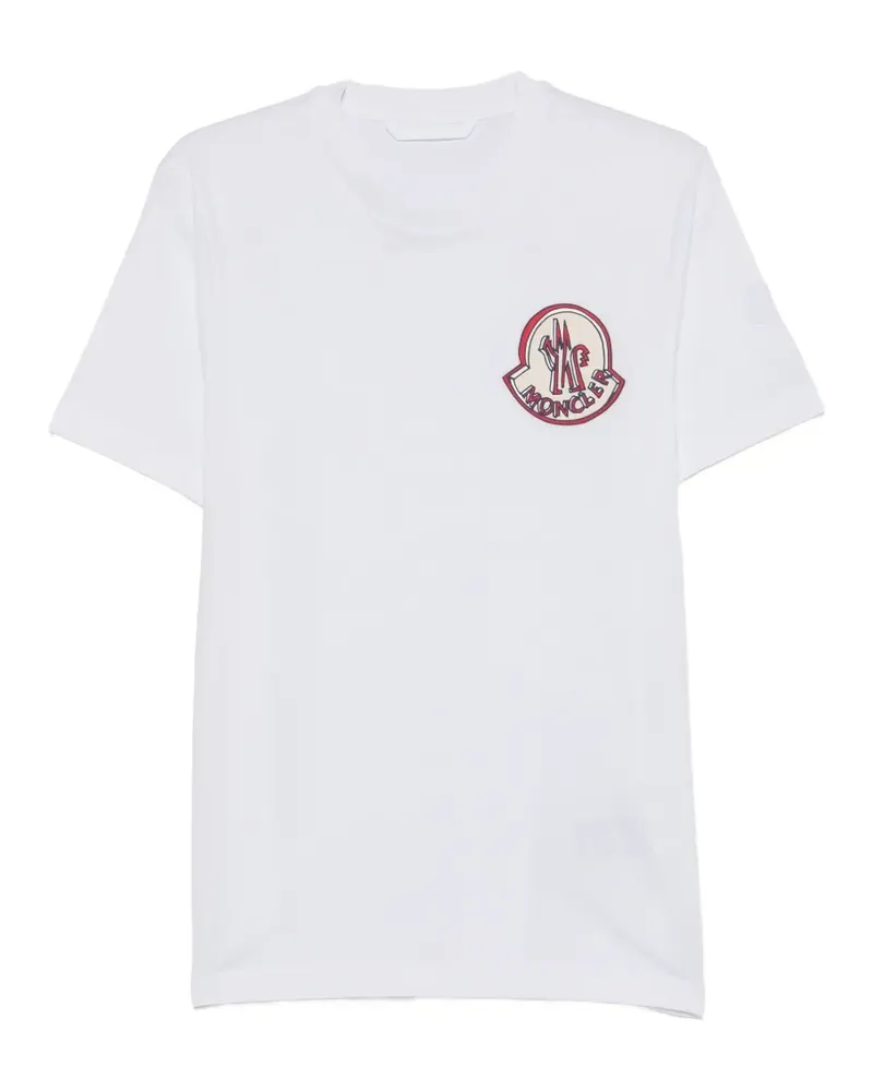 Moncler T-Shirt mit Logo-Patch - Weiß Weiß