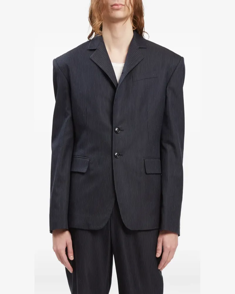 Ann Demeulemeester Derek pinstripe cotton jacket - Blau Blau