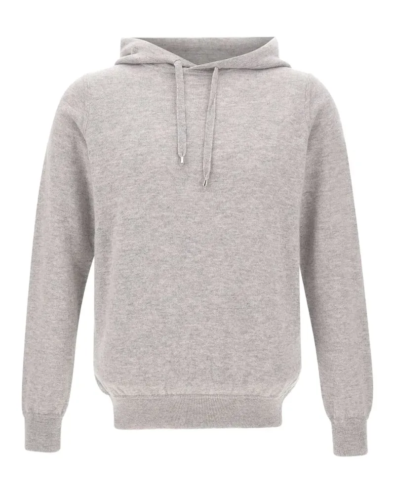 Filippo de Laurentiis fine-knit drawstring hoodie - Grau Grau