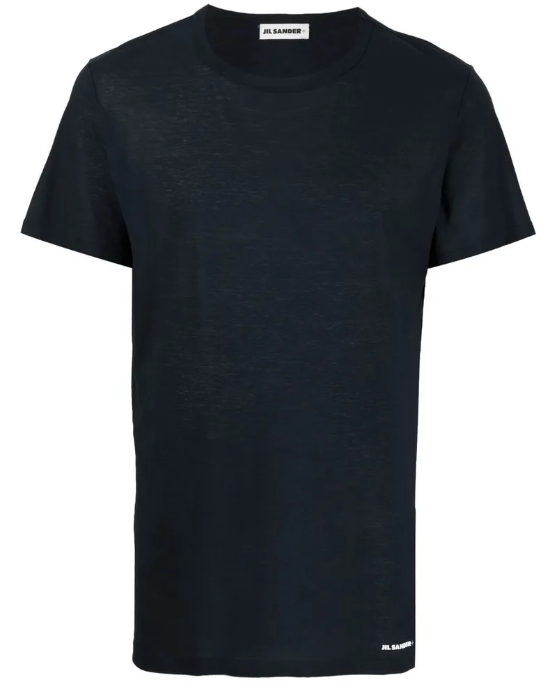 Jil Sander Schmales T-Shirt mit rundem Ausschnitt - Blau Blau
