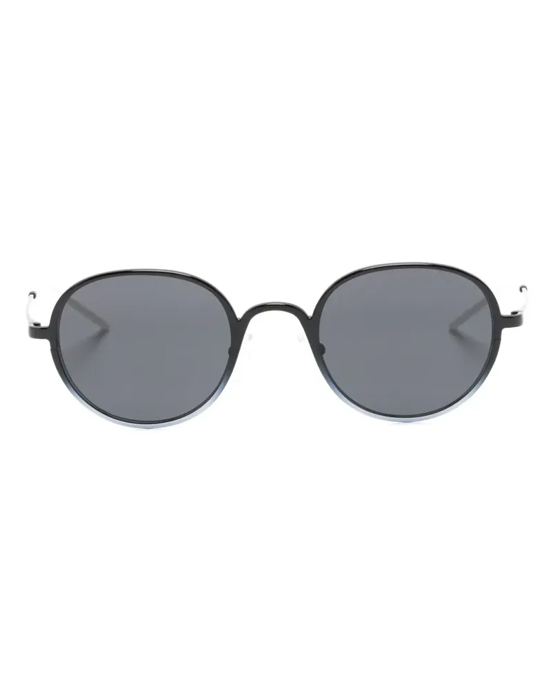 Emporio Armani Sonnenbrille mit rundem Gestell - Schwarz Schwarz