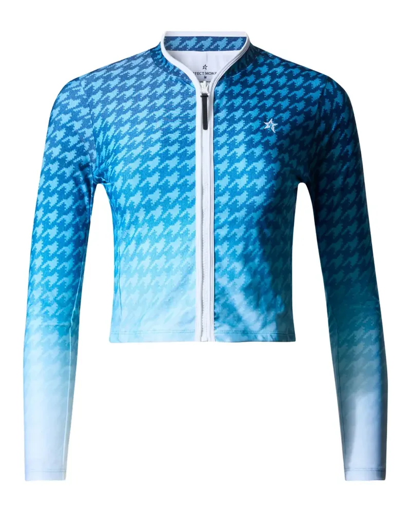 Perfect Moment long-sleeve houndstooth rash guard top - Blau Blau