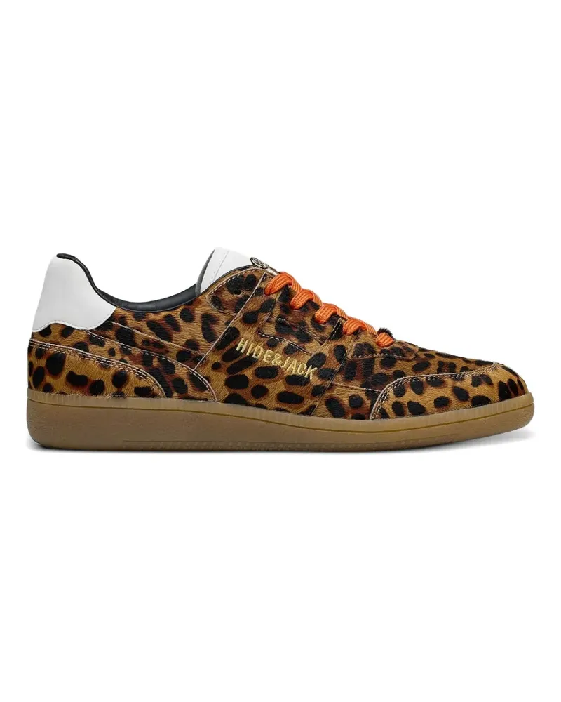 Hide & Jack Shaggy leopard-print sneakers - Nude Nude