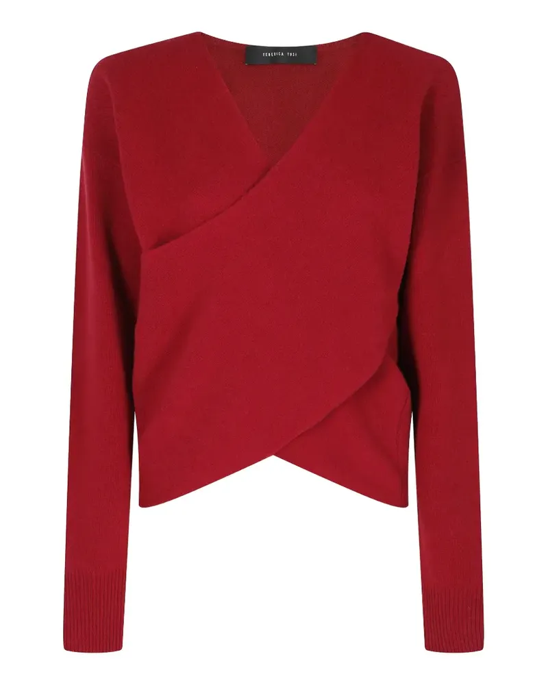 Federica Tosi wrap-style V-neck sweater - Rot Rot