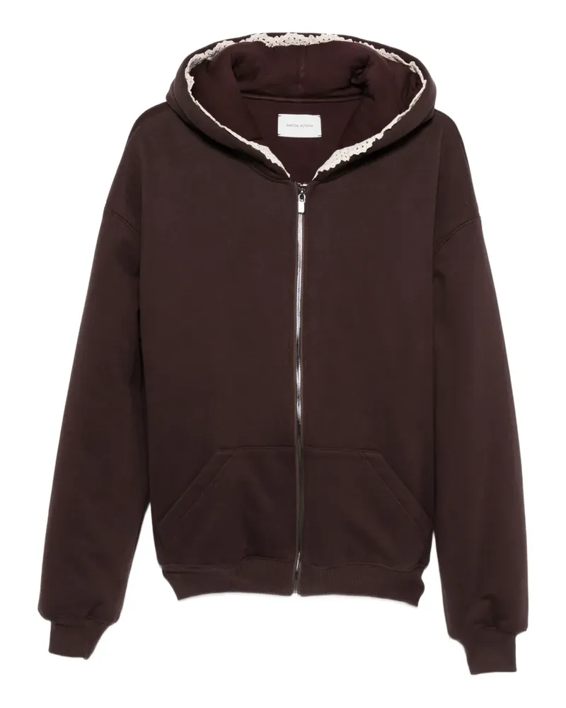 Magda Butrym Kapuzenjacke mit Spitzenbesatz - Braun Braun