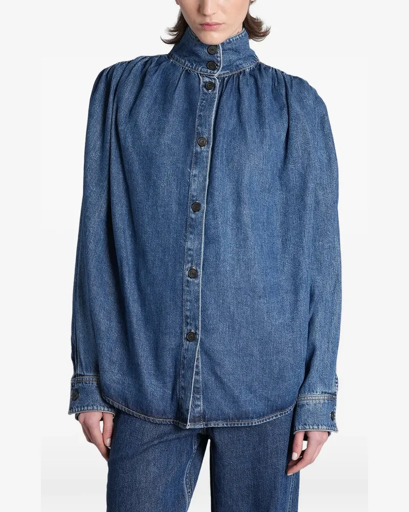 IRO Julie gathered denim shirt - Blau Blau