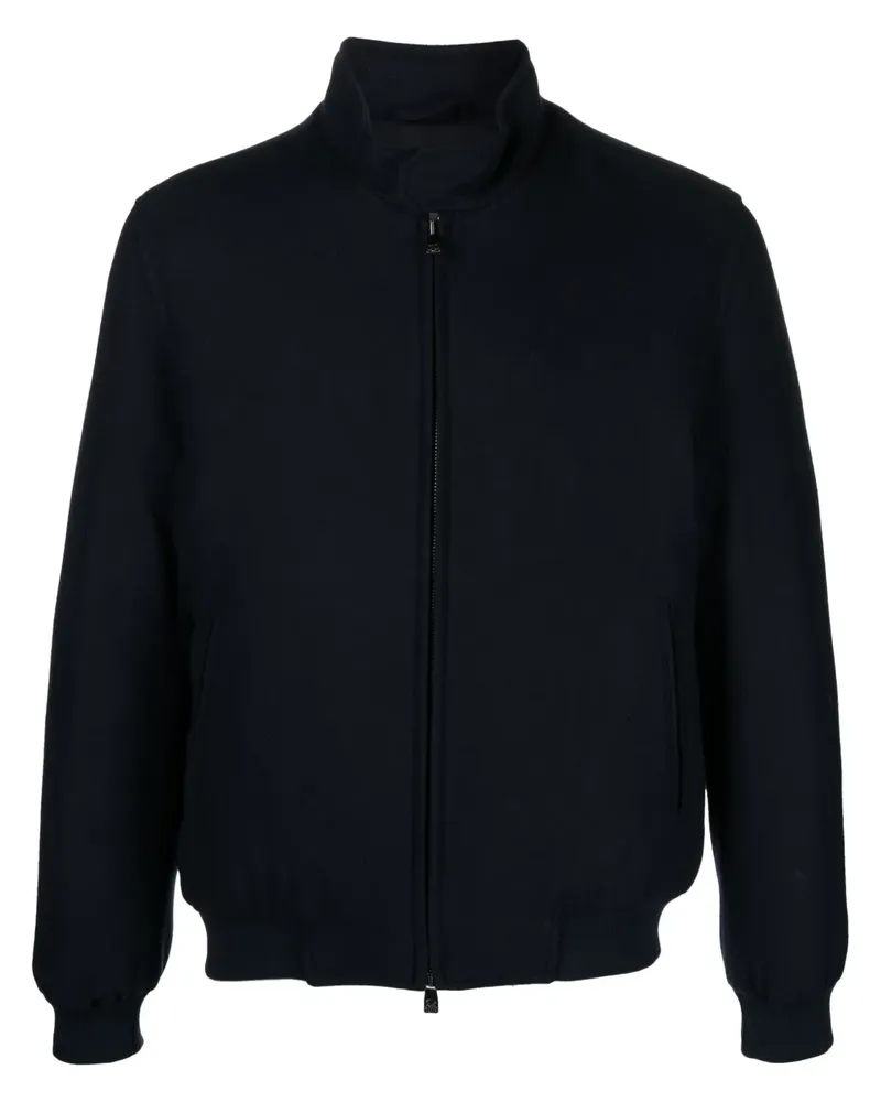 Corneliani Gefütterte Bomberjacke aus Twill - Blau Blau