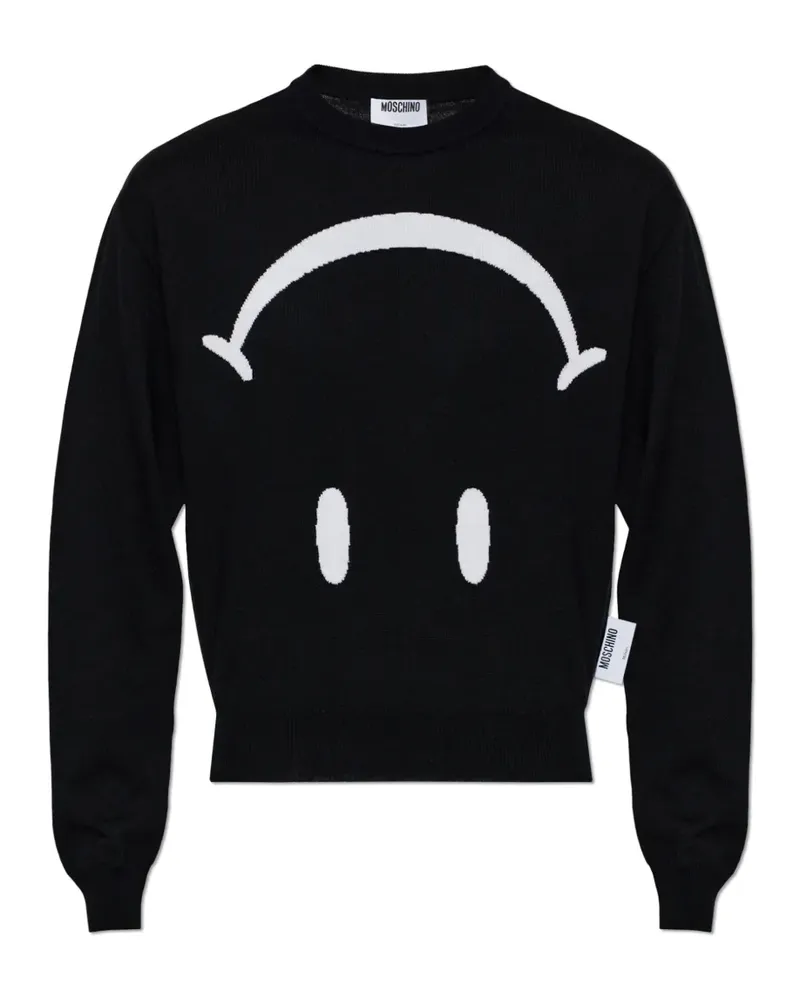 Moschino x Smiley® Intarsien-Pullover - Schwarz Schwarz