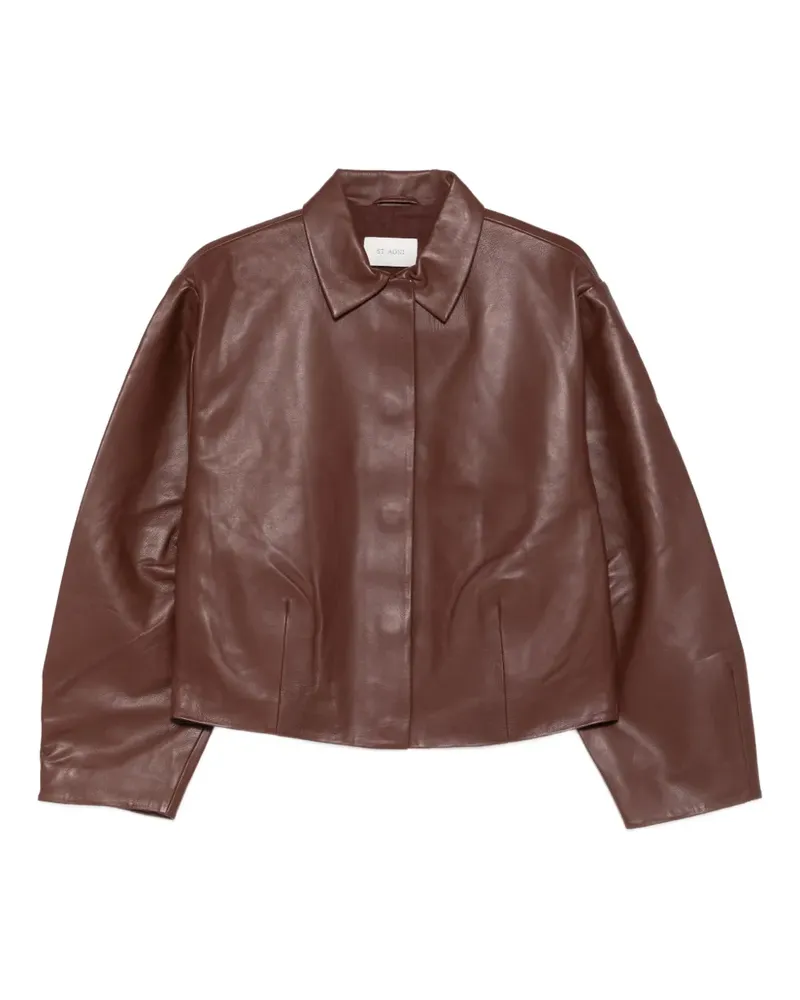 St. Agni Cocoon leather jacket - Braun Braun