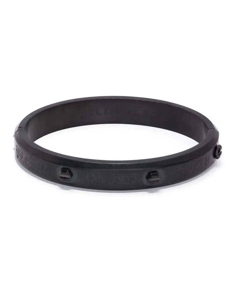 Philipp Plein Armband mit Logo-Gravur - Schwarz Schwarz