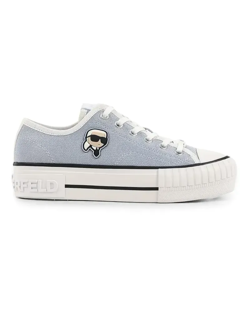 Karl Lagerfeld Kampus Max NFT Plateau-Sneakers mit Ikonik-Patch - Blau Blau